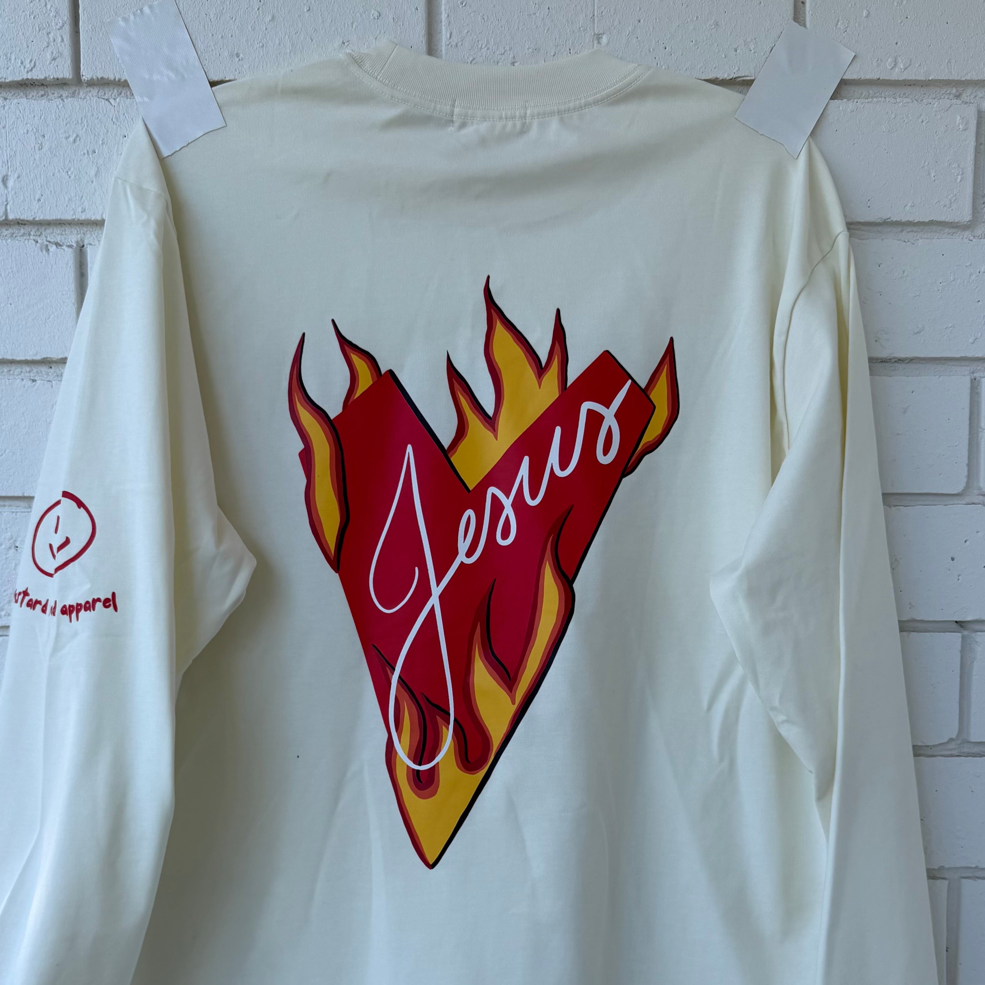 Adult Heart on Fire Eggshell White