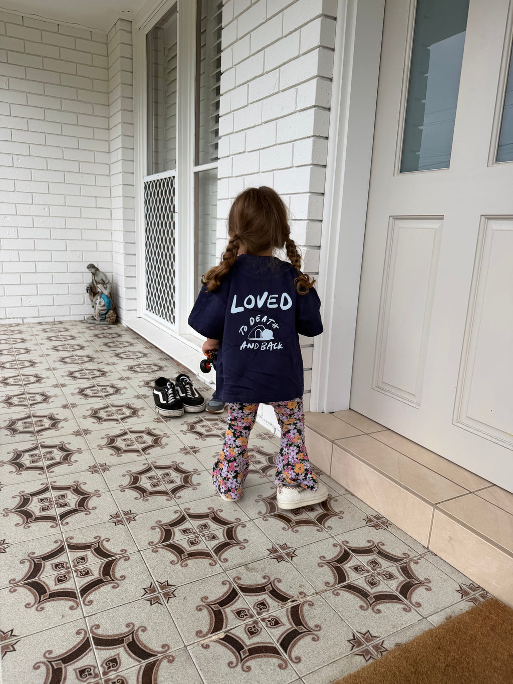little kids loved to death tee in navy