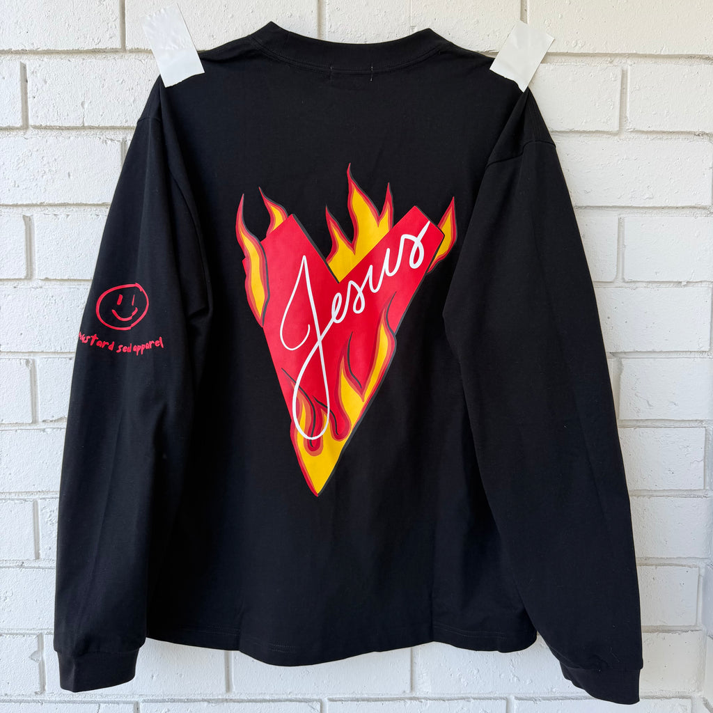 Adult Heart on Fire Black