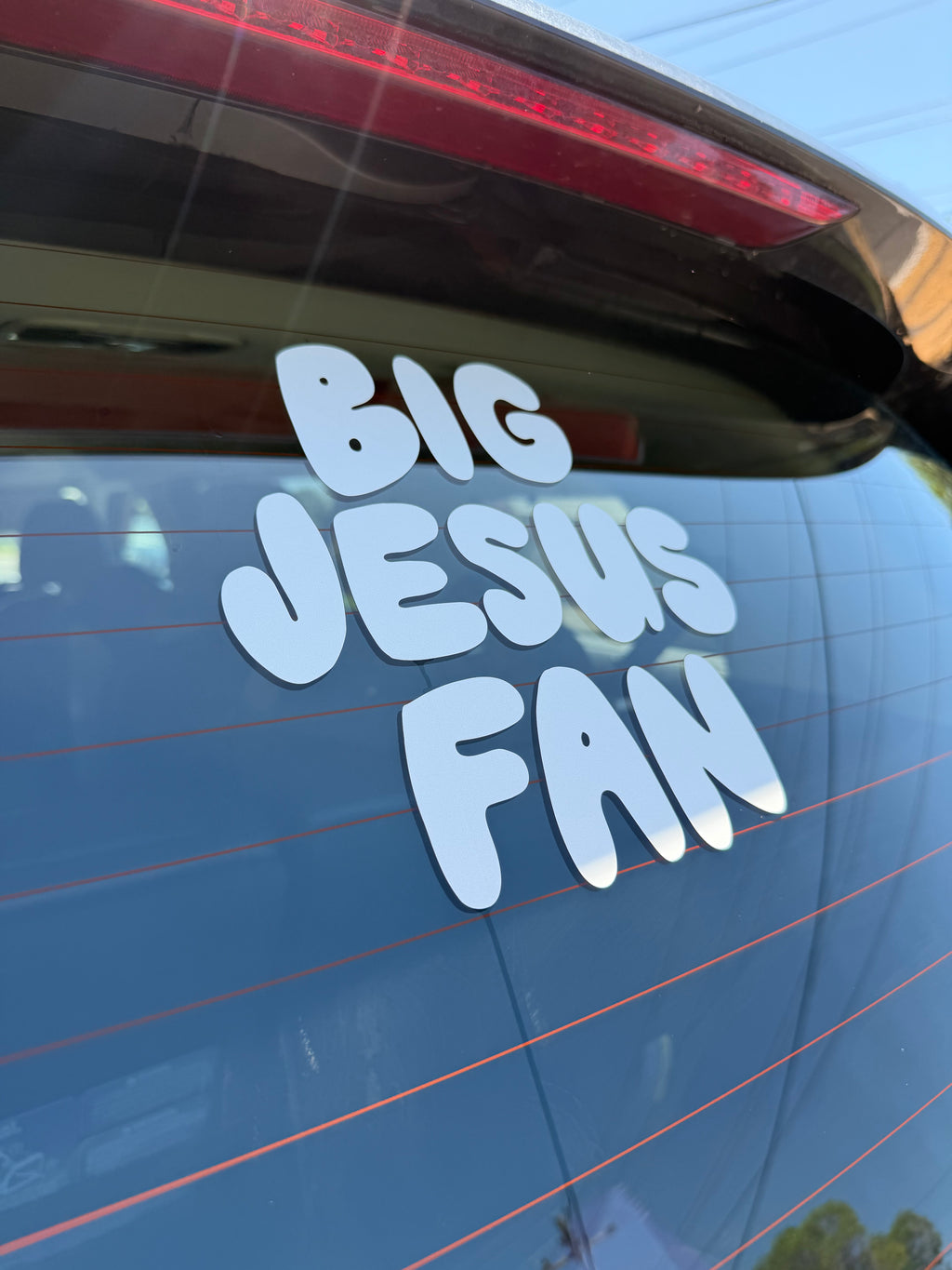 BIG JESUS FAN car decal