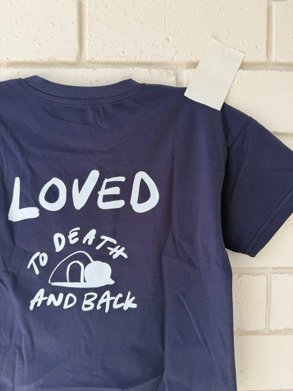little kids loved to death tee in navy